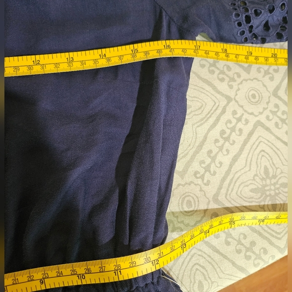 Michael Kors Navy Blue Tiered Eyelet Short Sleeve Dress XS - Picture 6 of 7